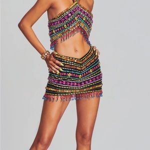 Gloria embellished skirt multi/ black/ S